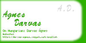 agnes darvas business card