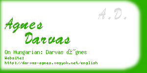 agnes darvas business card